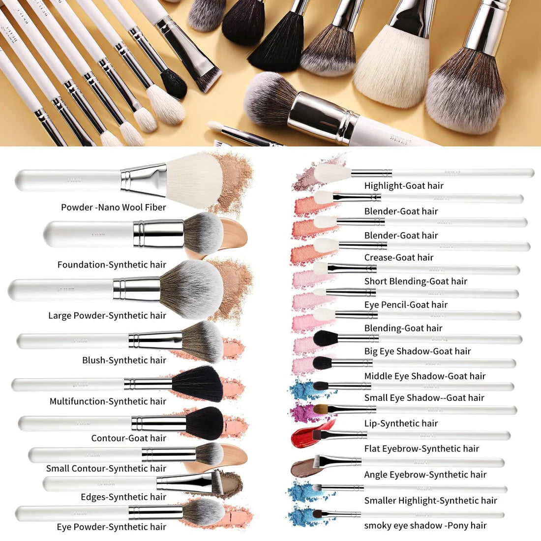 Set 24 Brochas - Beili Beauty