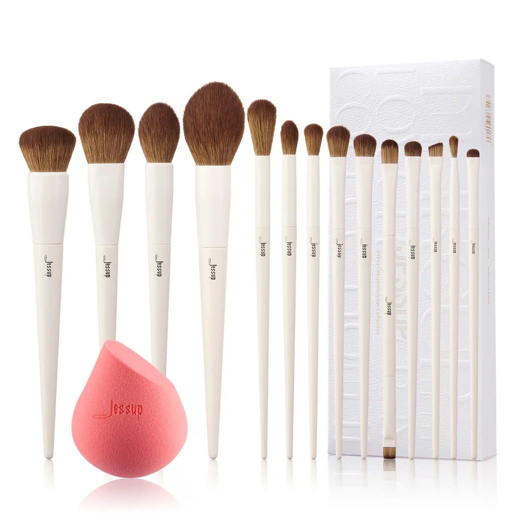 Set 14 Brochas Luxury Light Gray T329 - Jessup Beauty