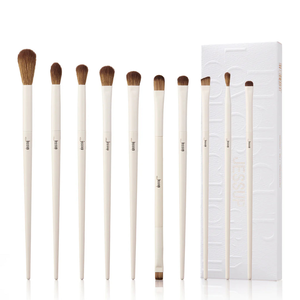 Set 10 Brochas Ojos Luxury Light Gray T330 - Jessup Beauty