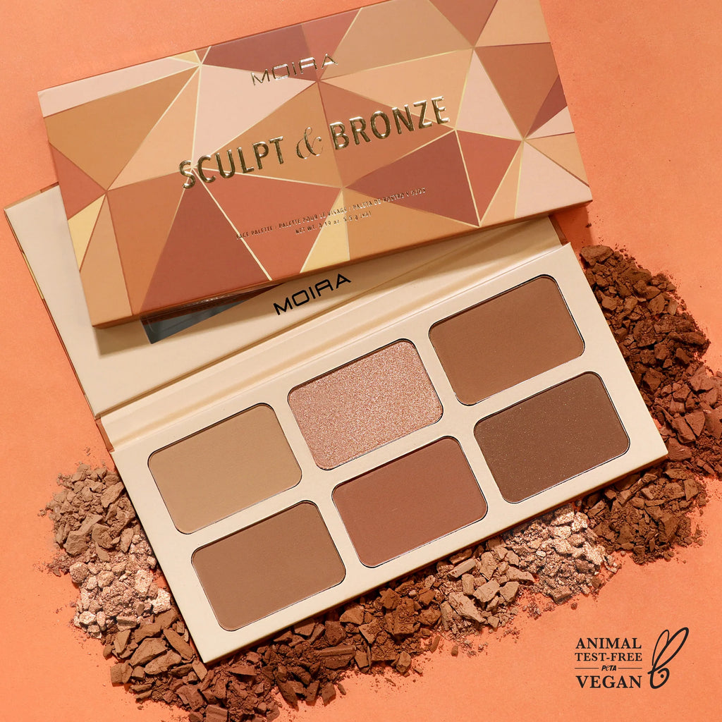 Sculpt & Bronze Paleta de Contorno e Iluminador - Moira Beauty