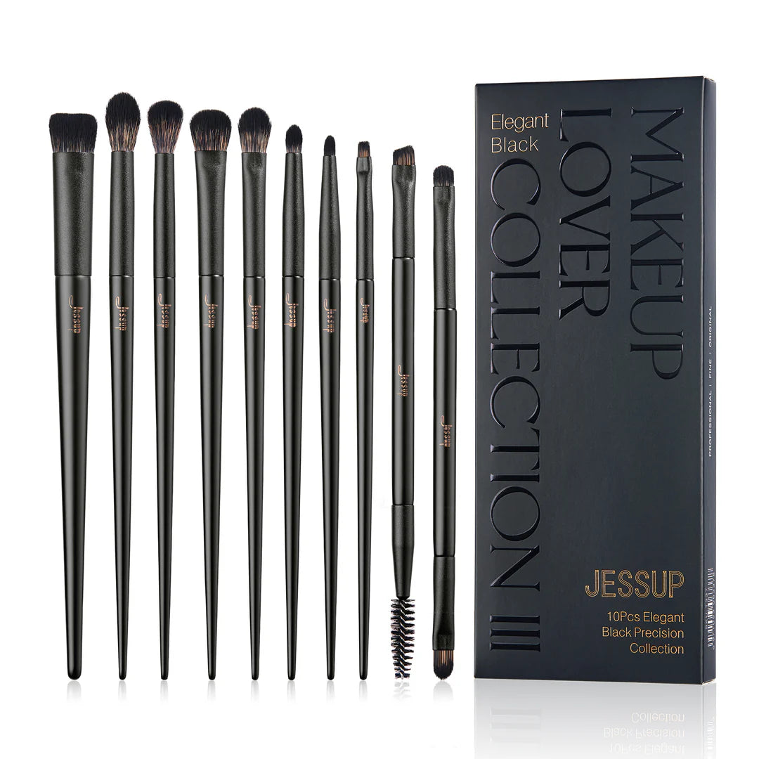 Set 10 Brochas Ojos Matte Black T337 - Jessup Beauty