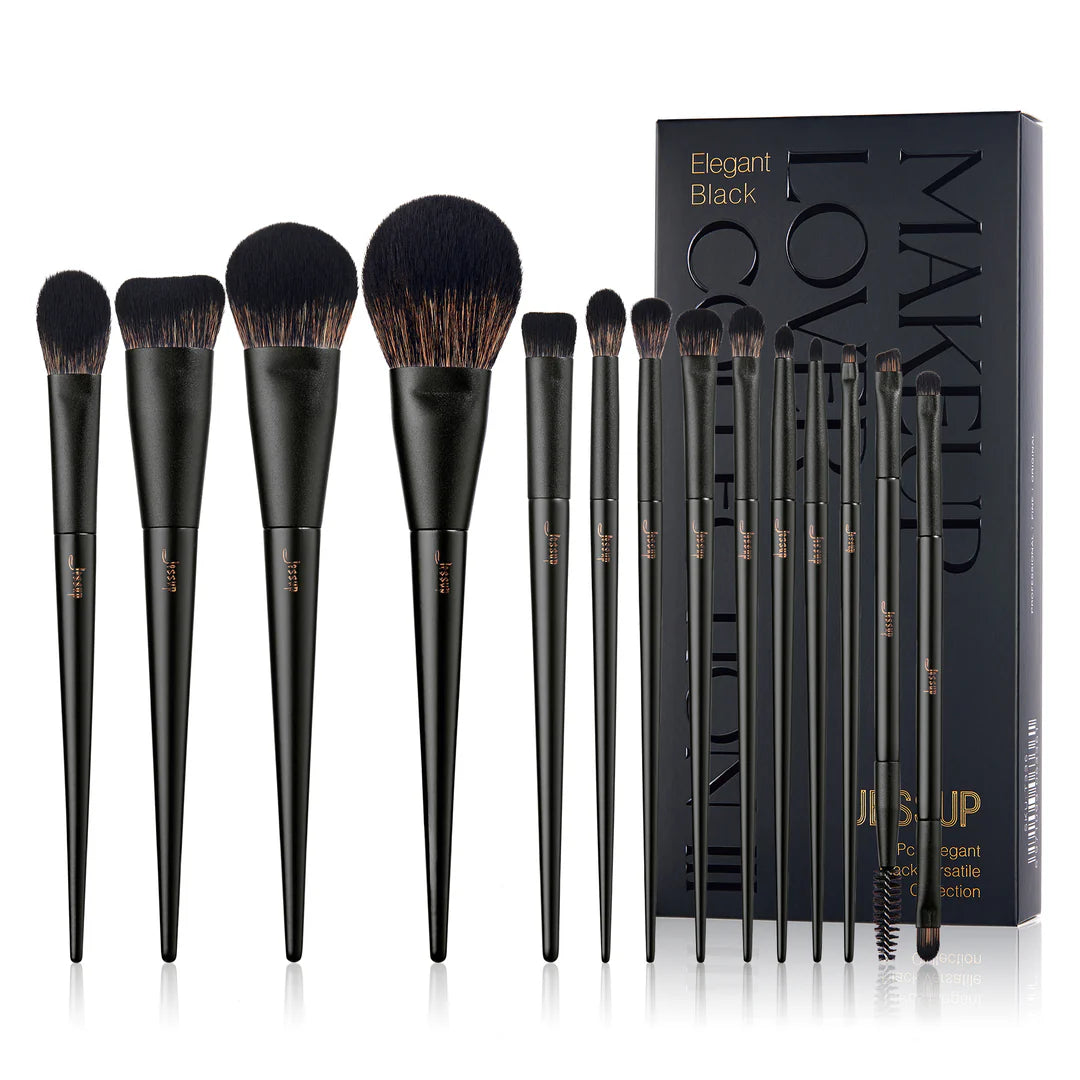 Set 14 Brochas Matte Black T336 - Jessup Beauty
