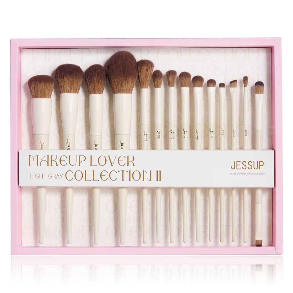 Set 14 Brochas Luxury Light Gray T329 - Jessup Beauty