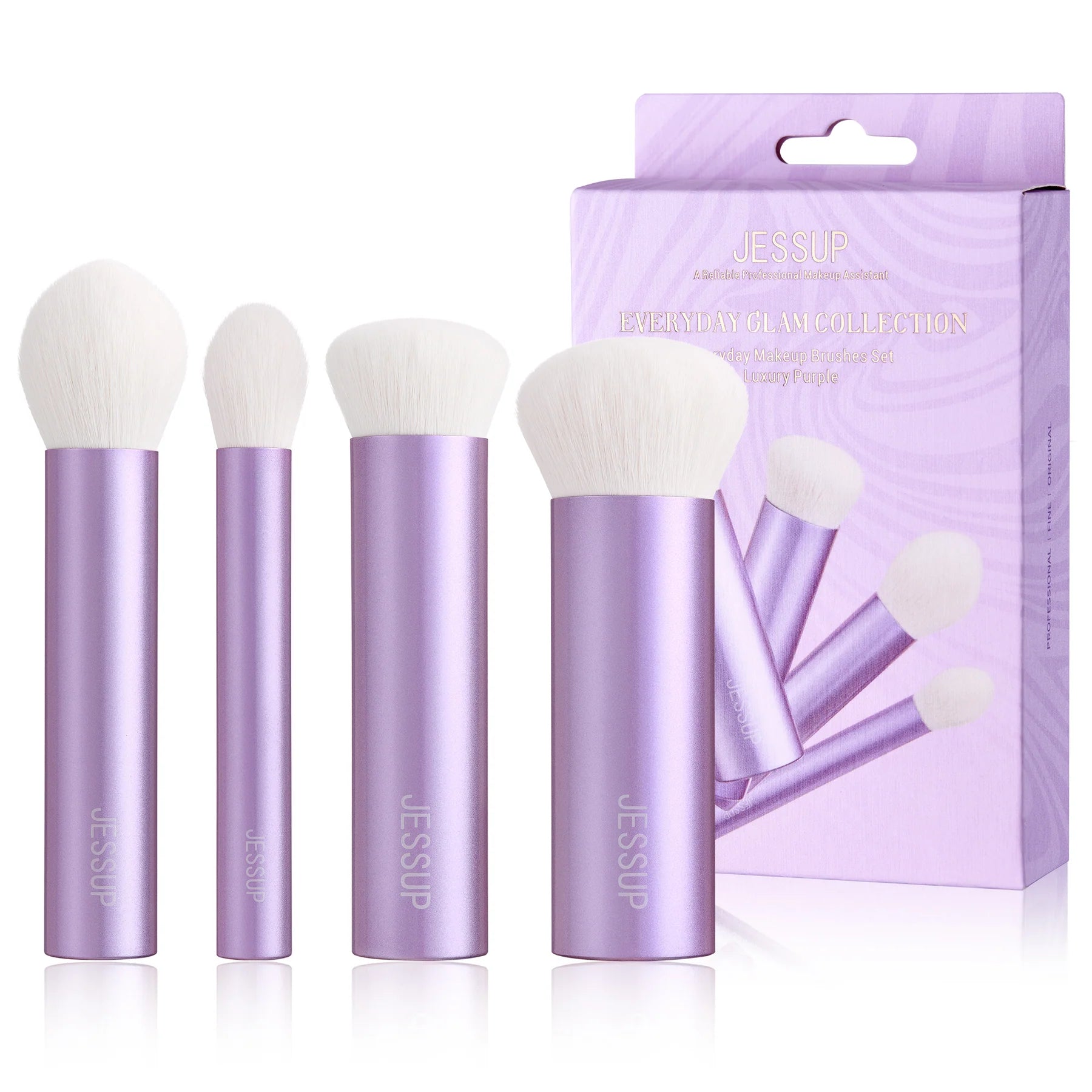 Set 4 Brochas Rostro Luxury Purple Kabuki T517 - Jessup Beauty