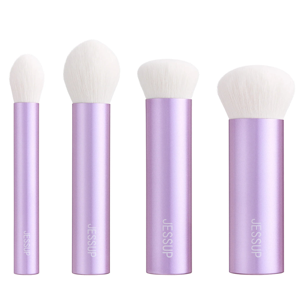 Set 4 Brochas Rostro Luxury Purple Kabuki T517 - Jessup Beauty
