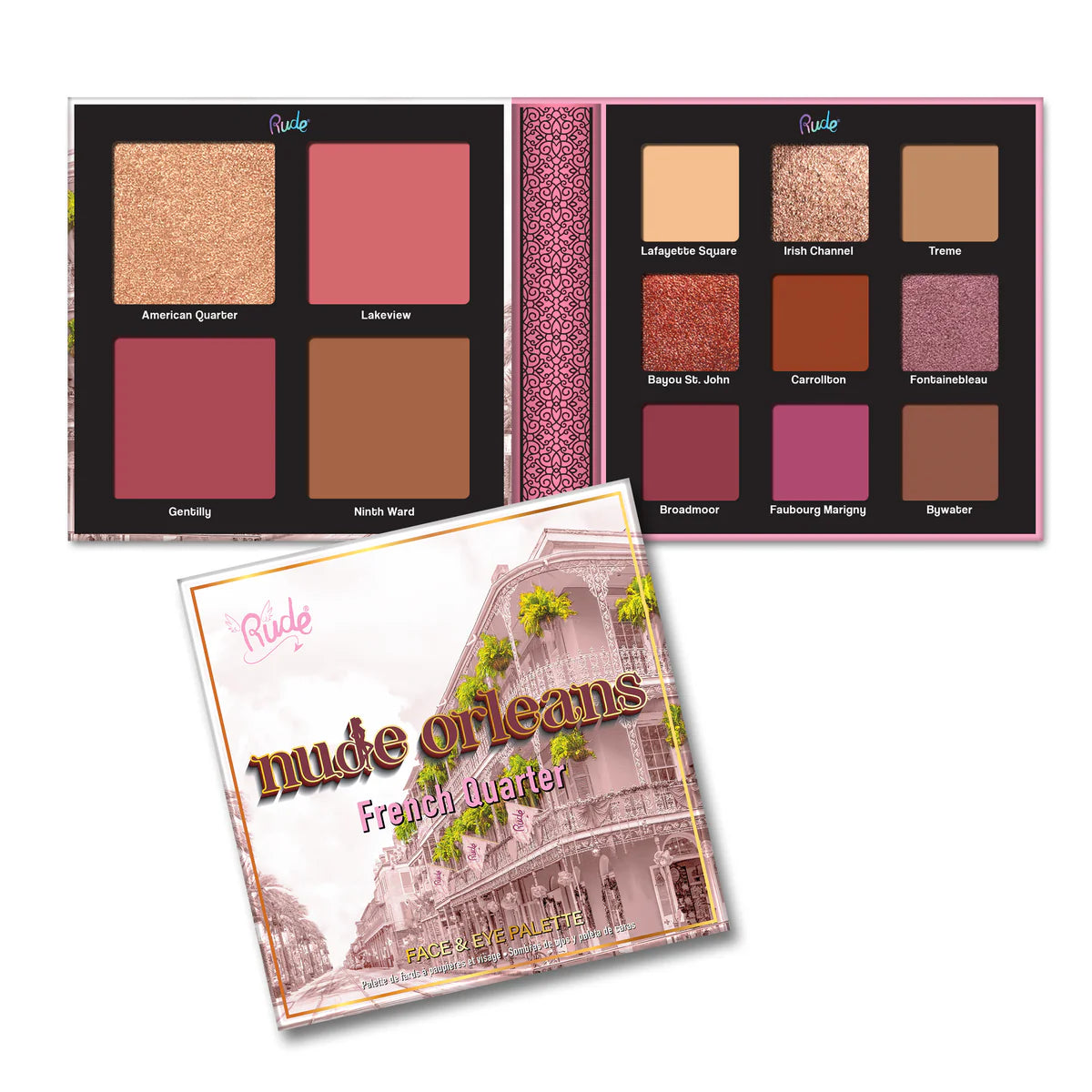 Nude Orleans Face and Eye Palette - Rude Cosmetics