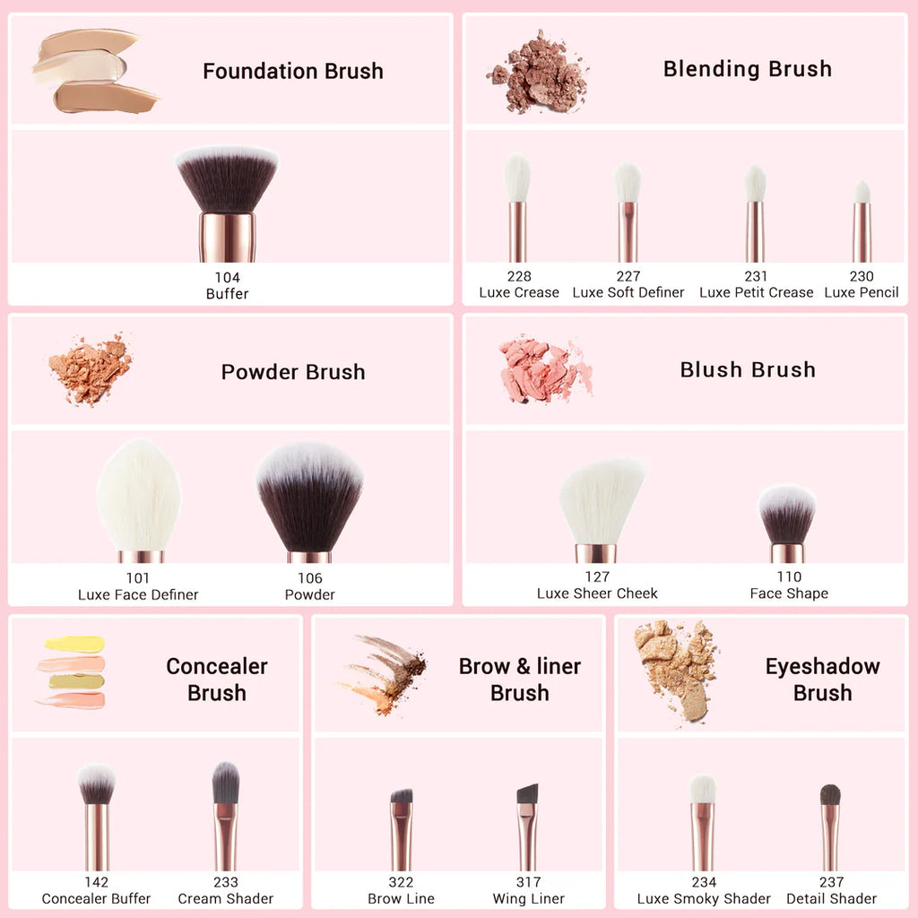 Set 15 Brochas T160 - Jessup Beauty