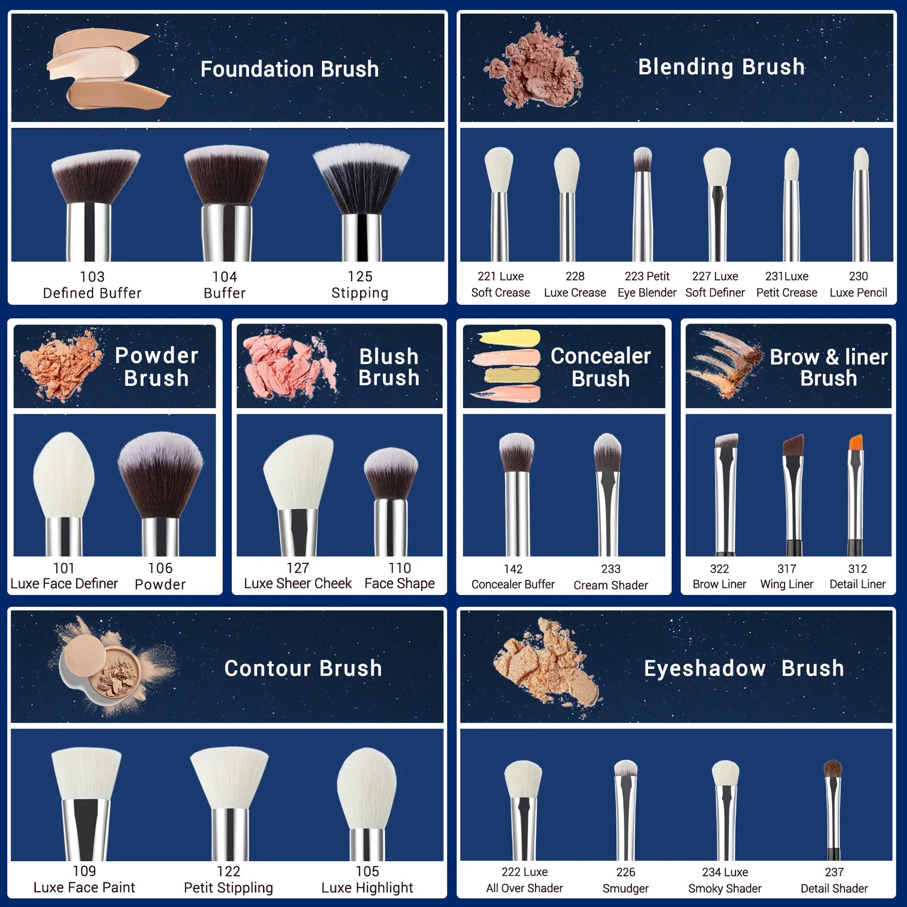 Set 25 Brochas T175 - Jessup Beauty