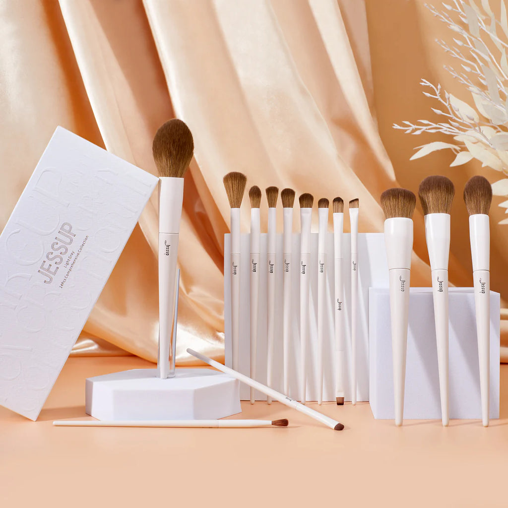 Set 14 Brochas Luxury Light Gray T329 - Jessup Beauty