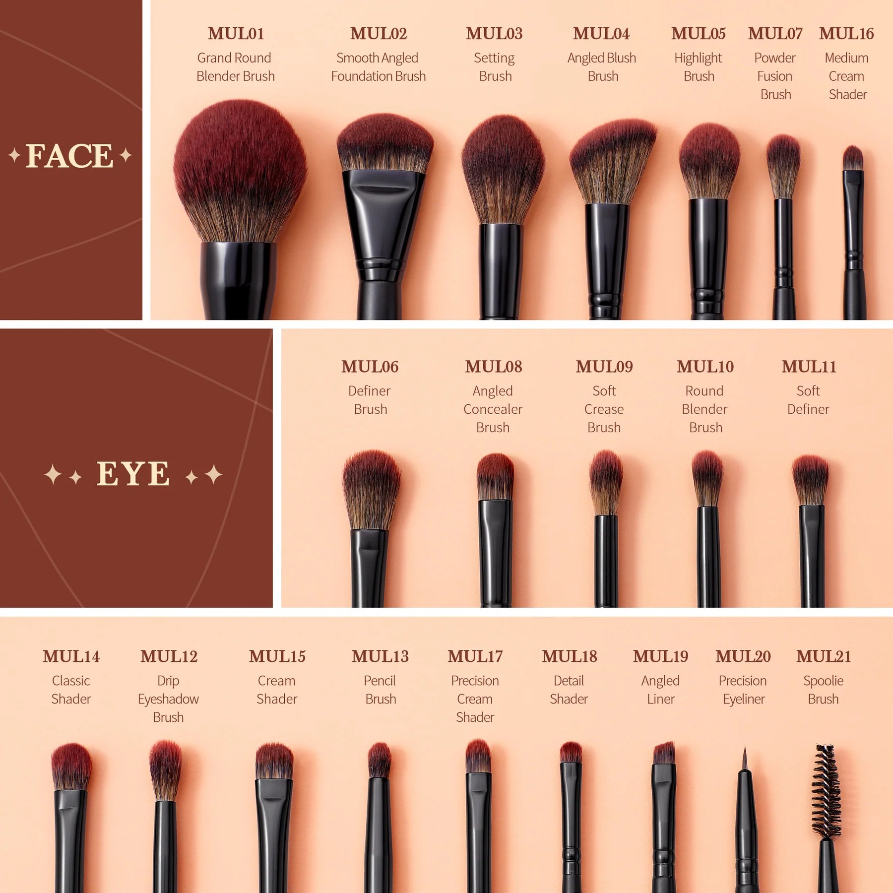Set 21 Brochas Makeup Lover Collection - Jessup Beauty