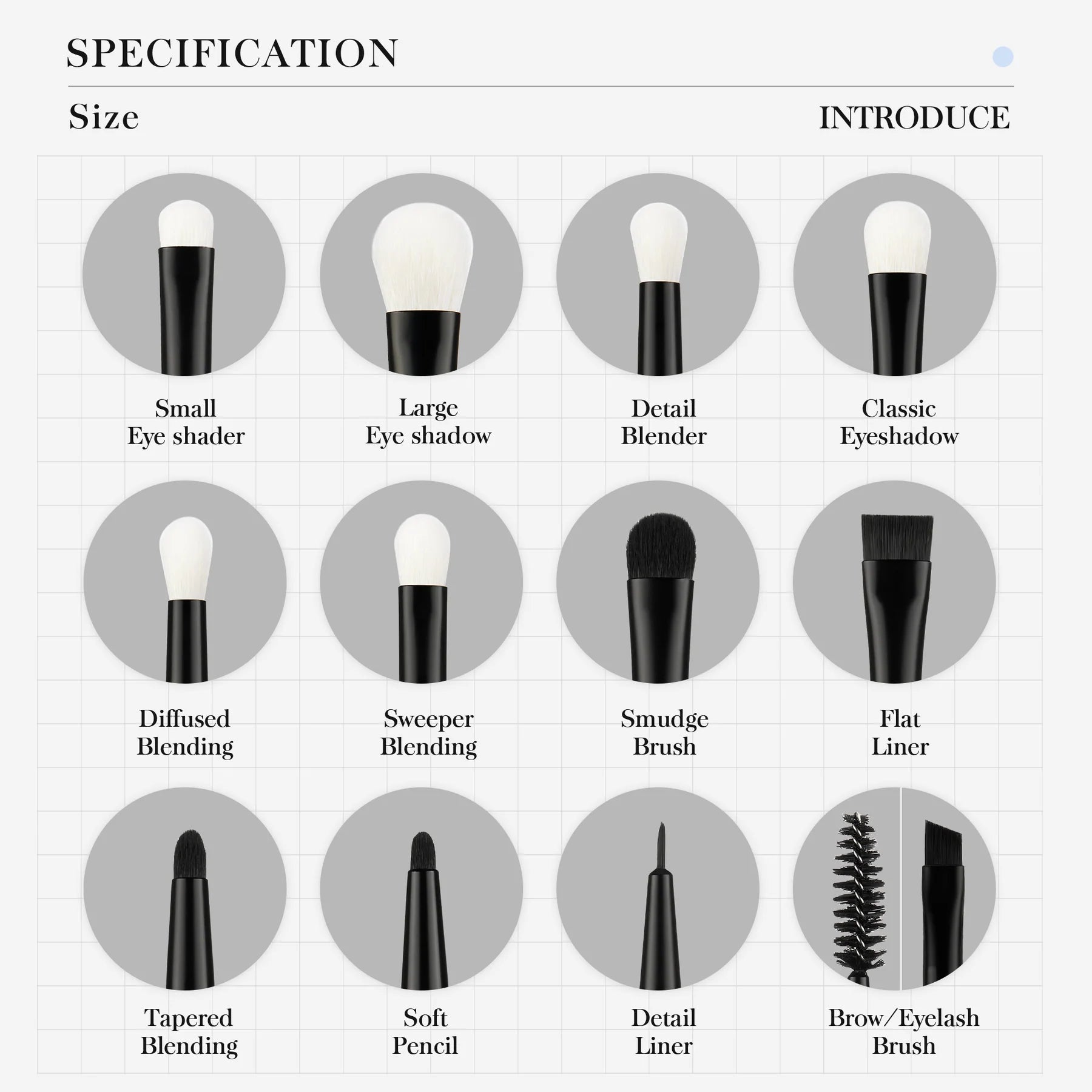 Set 12 Brochas Ojos T322 - Jessup Beauty