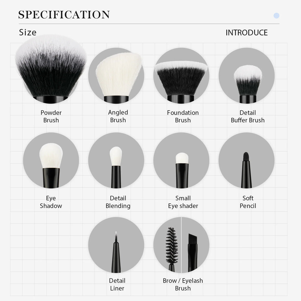 Set 10 Brochas T323 - Jessup Beauty