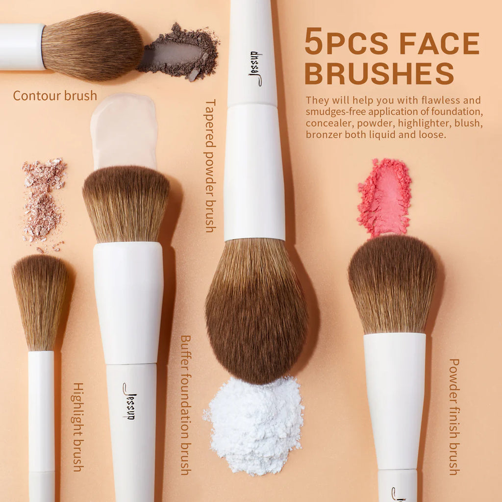 Set 14 Brochas Luxury Light Gray T329 - Jessup Beauty