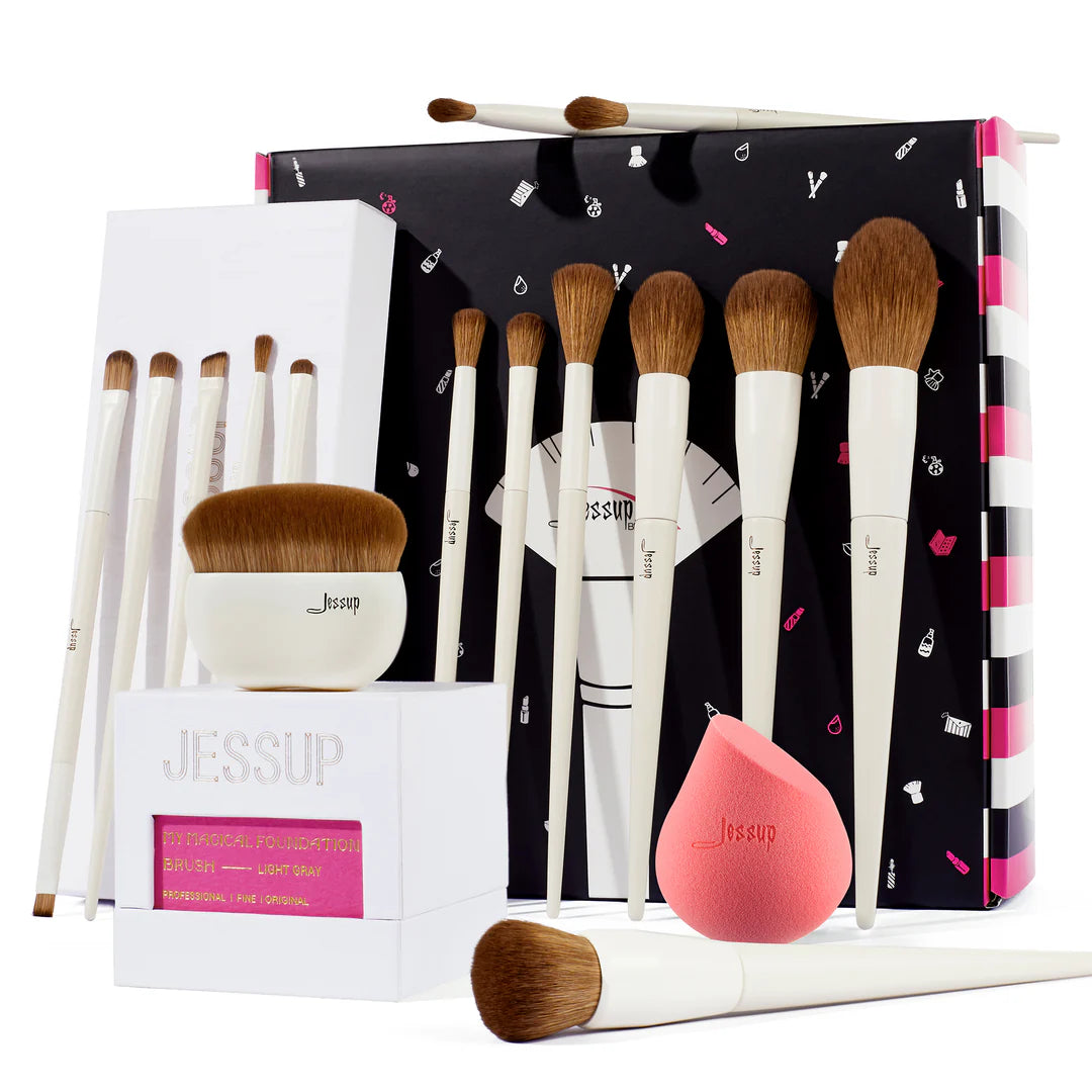 Set 14 Brochas Luxury Light Gray T329 - Jessup Beauty