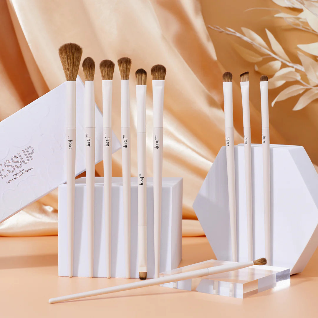 Set 10 Brochas Ojos Luxury Light Gray T330 - Jessup Beauty