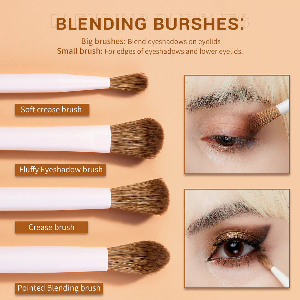 Set 10 Brochas Ojos Luxury Light Gray T330 - Jessup Beauty