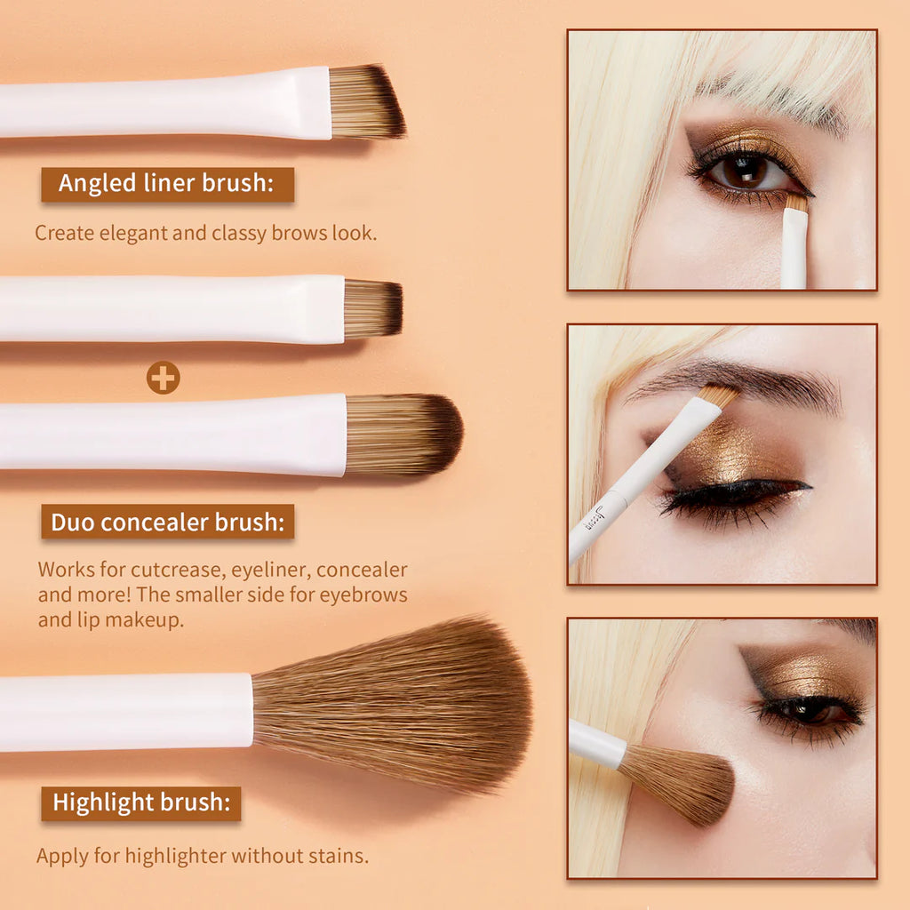 Set 10 Brochas Ojos Luxury Light Gray T330 - Jessup Beauty