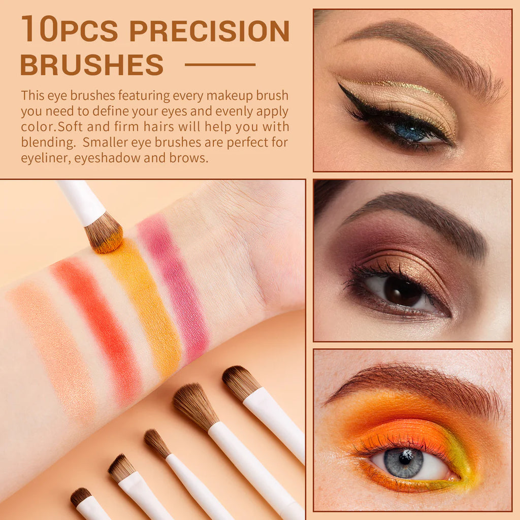 Set 10 Brochas Ojos Luxury Light Gray T330 - Jessup Beauty