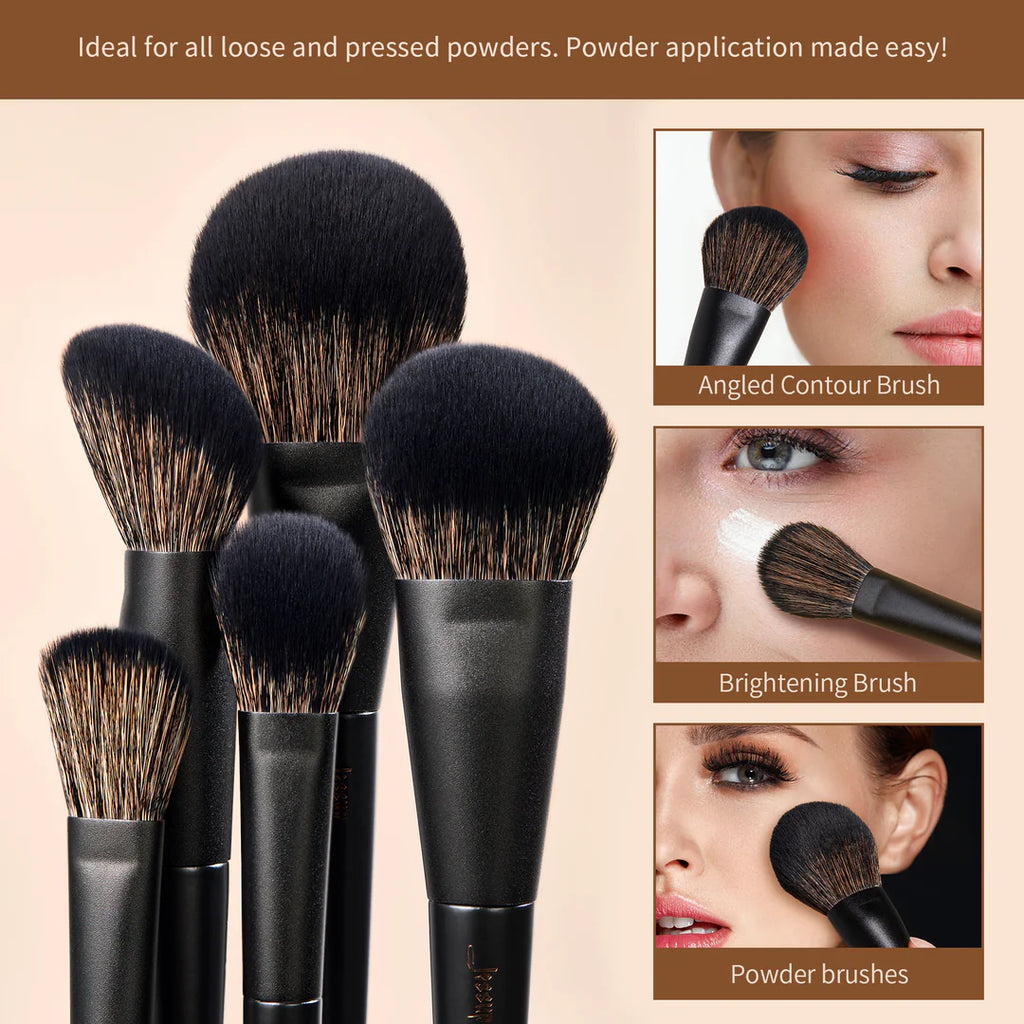 Set 14 Brochas Matte Black T336 - Jessup Beauty