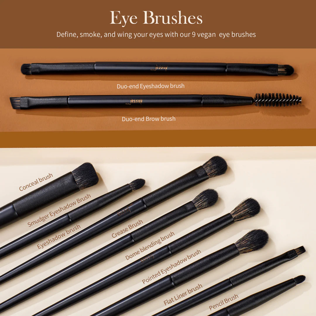 Set 14 Brochas Matte Black T336 - Jessup Beauty