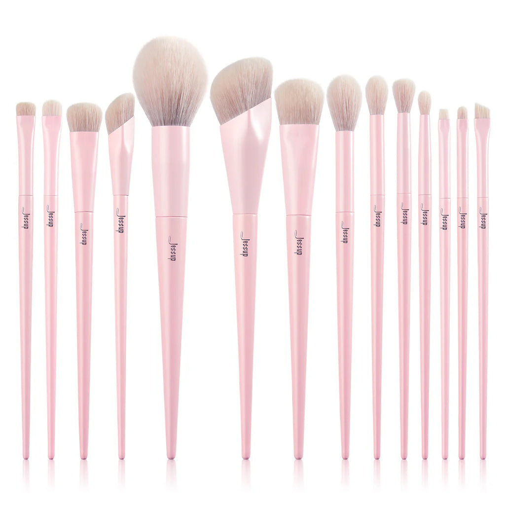 Set 14 Brochas Crystal Pink T495 - Jessup Beauty