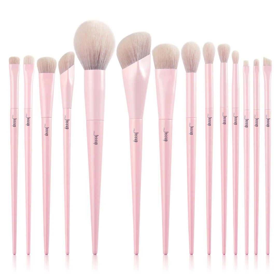 Set 14 Brochas Crystal Pink T495 - Jessup Beauty
