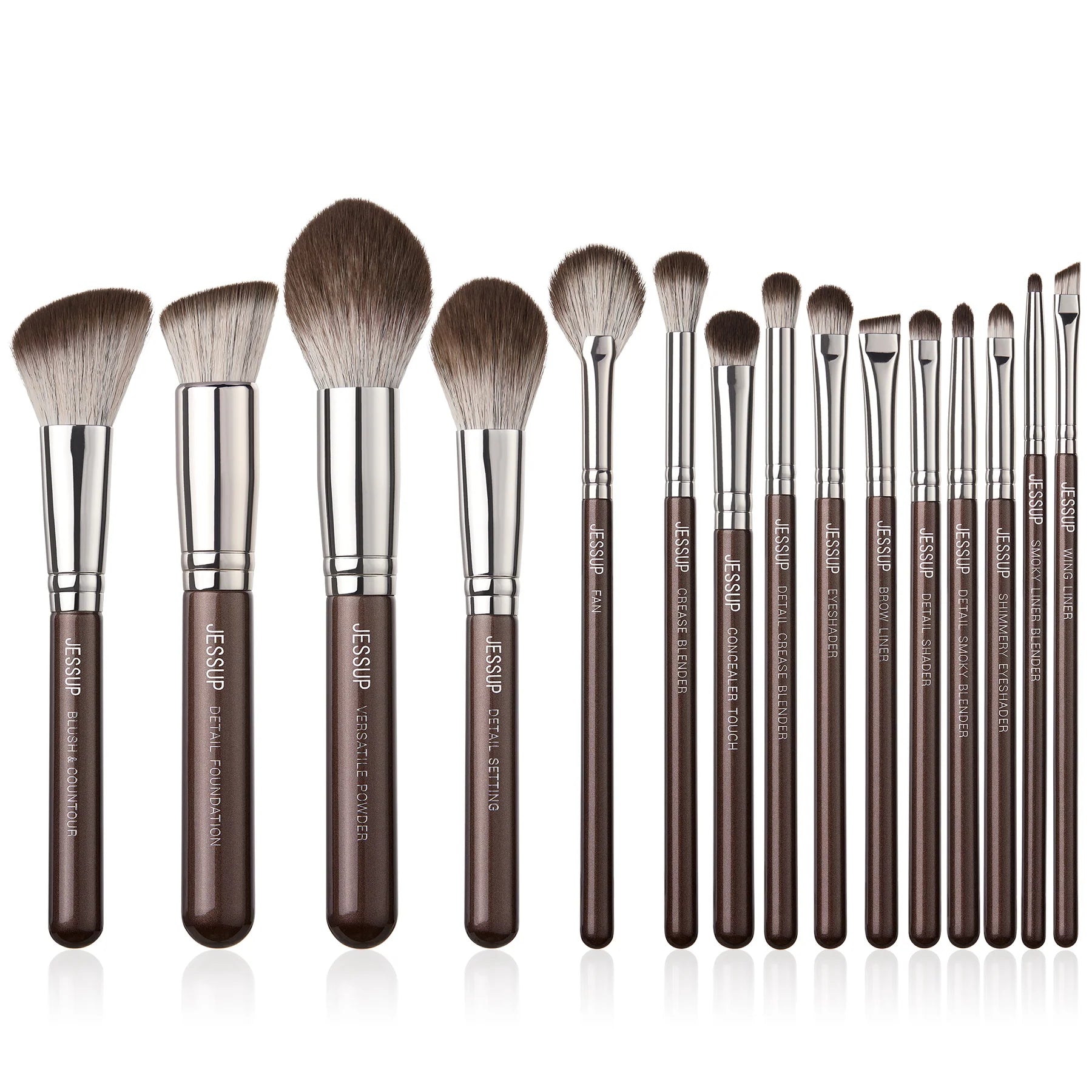 Set 15 Brochas Brown T498 - Jessup Beauty