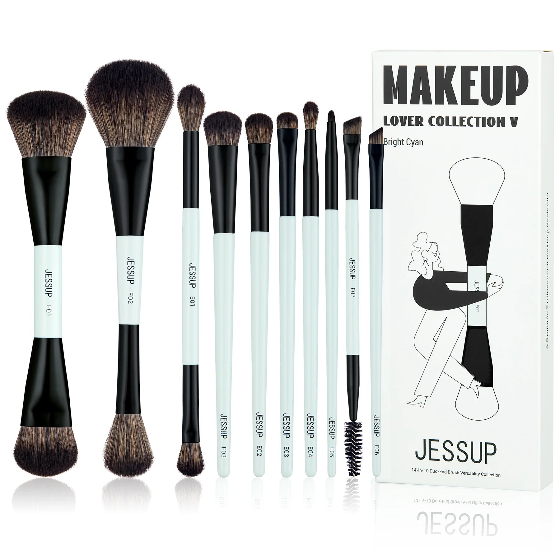 Set 14-10 Brochas Dobles Versatility T600 - Jessup Beauty