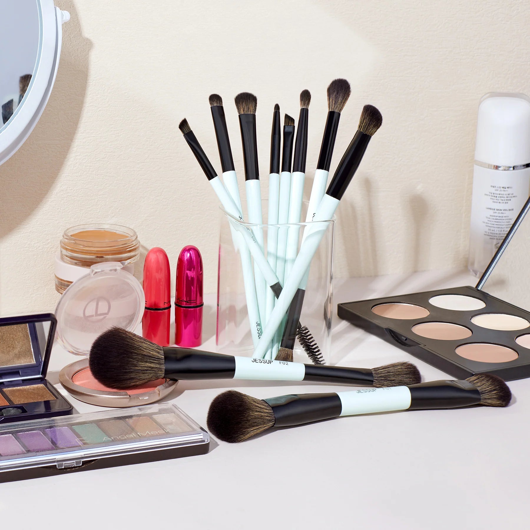 Set 14-10 Brochas Dobles Versatility T600 - Jessup Beauty