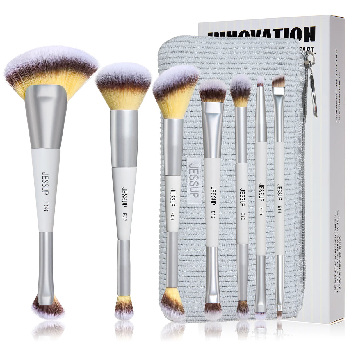 Set 14-7 Brochas Dobles Quiet Gray T520 - Jessup Beauty