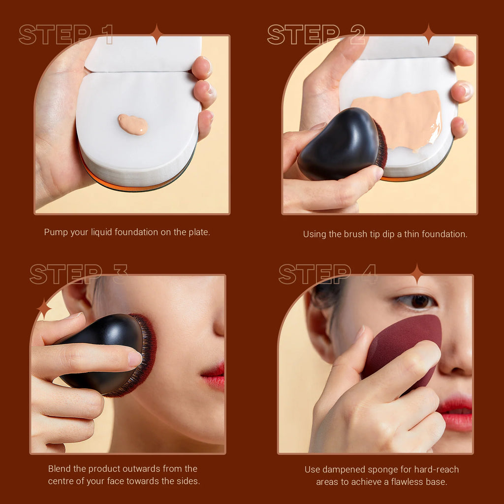 Set Brocha Individual Base y Esponja Maquillaje My Magical - Jessup Beauty