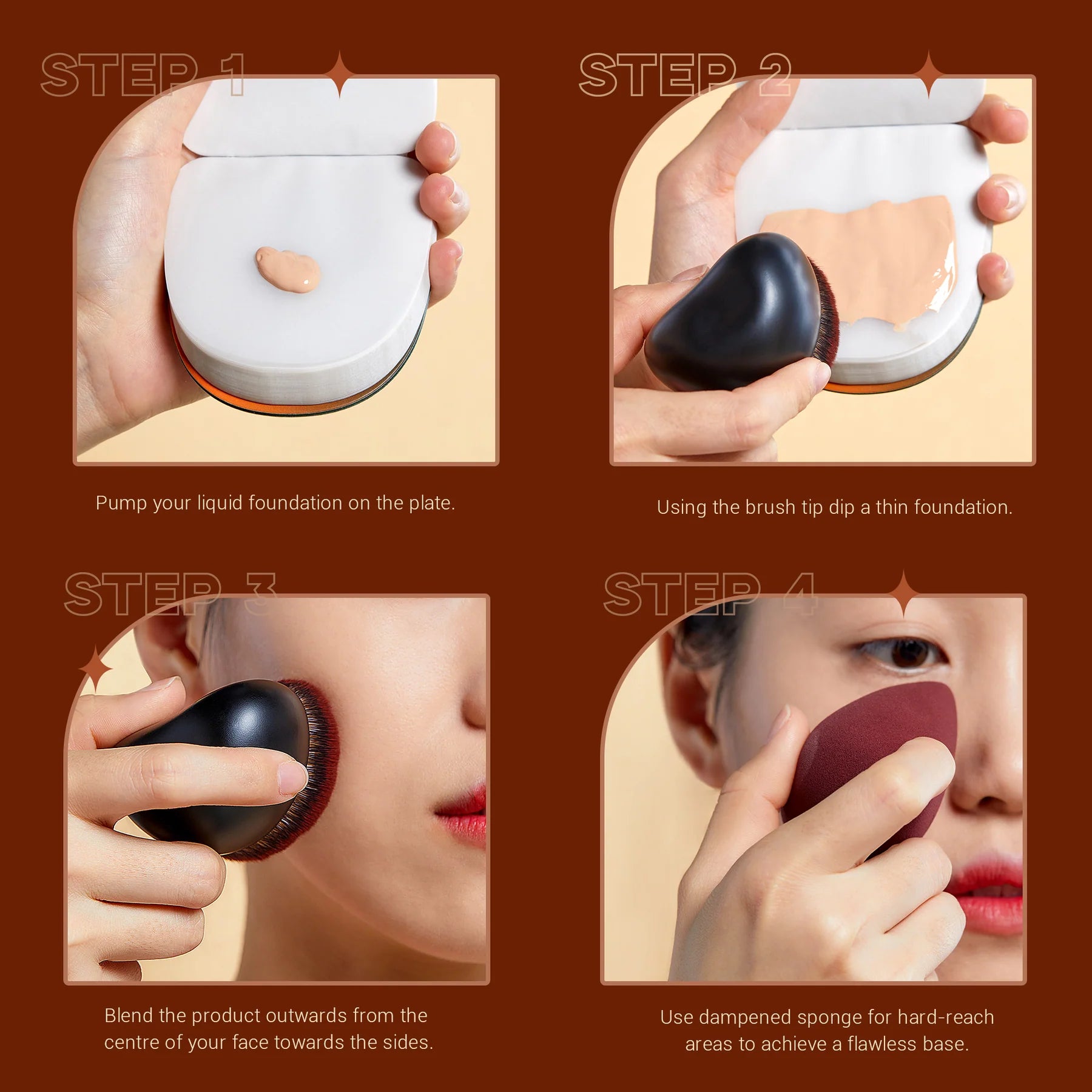 Set Brocha Individual Base y Esponja Maquillaje My Magical - Jessup Beauty