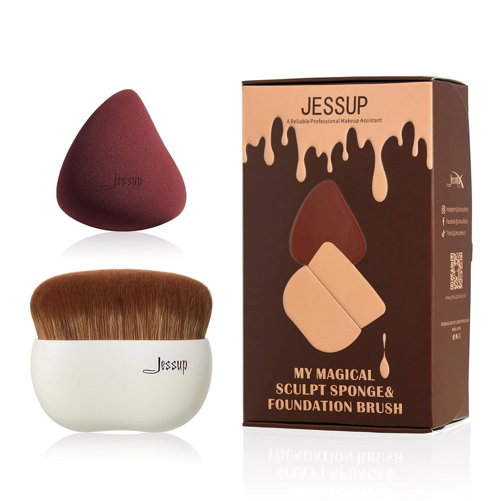 Set Brocha Individual Base y Esponja Maquillaje My Magical - Jessup Beauty