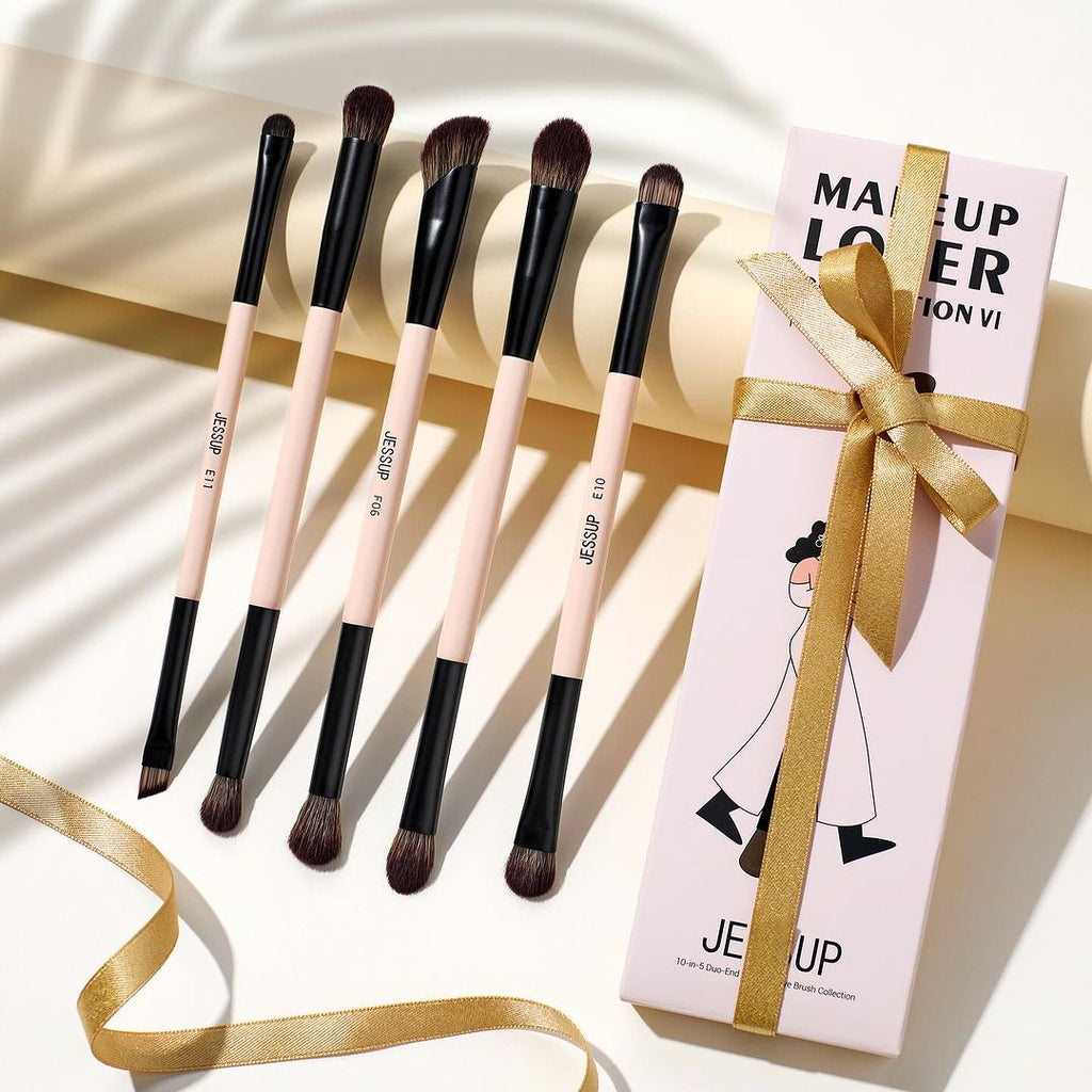 Set 10-5 Brochas Dobles Ojos Peach Dust T509 - Jessup Beauty